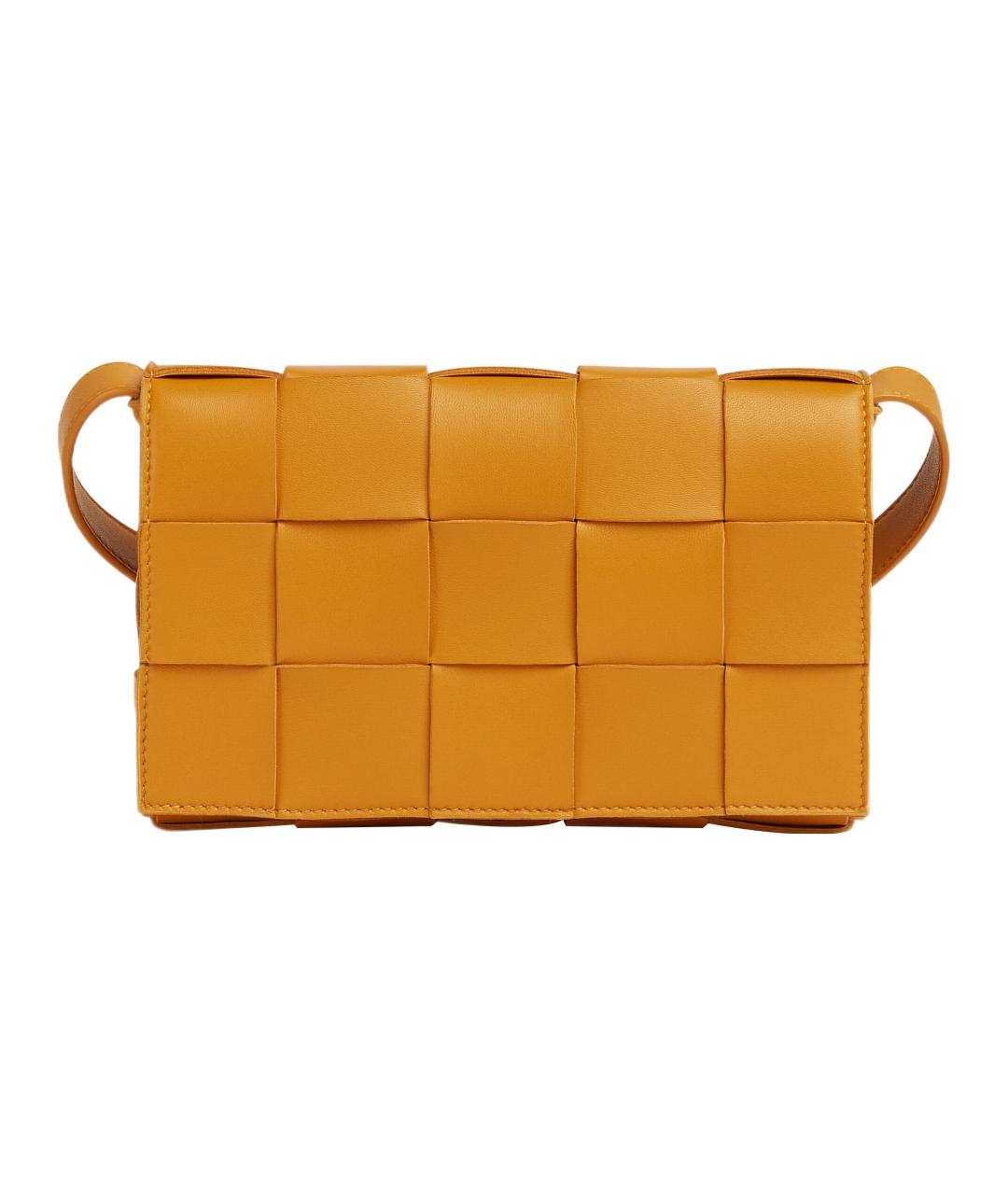 BOTTEGA VENETA Горчичная кожаная сумка через плечо, фото 1