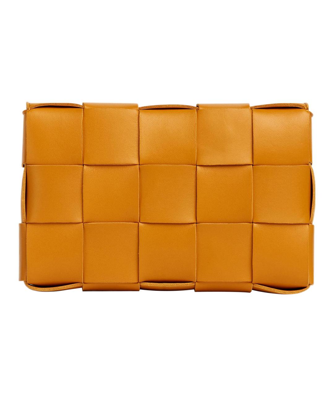 BOTTEGA VENETA Горчичная кожаная сумка через плечо, фото 4