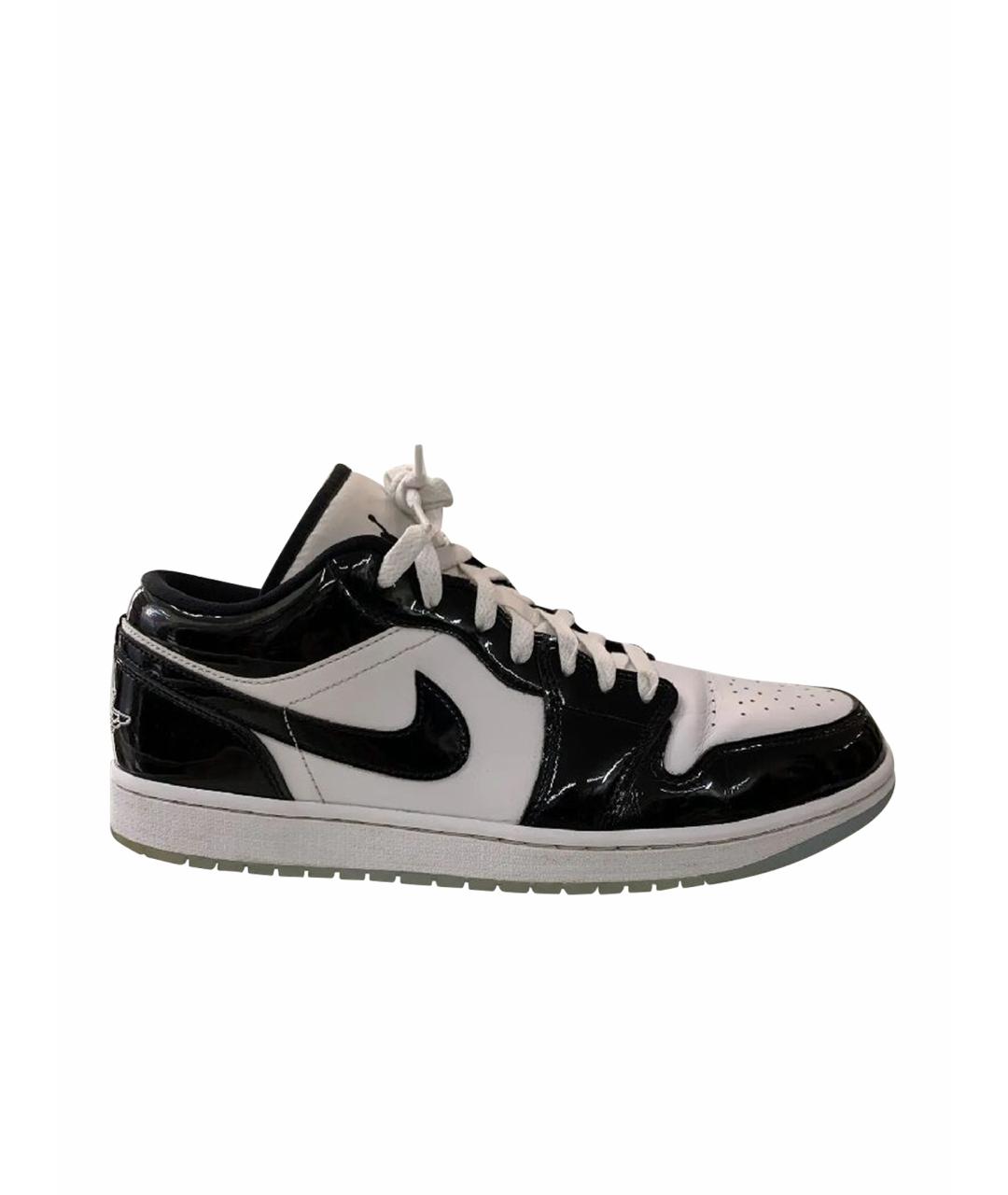 NIKE Черные кожаные низкие кроссовки / кеды, фото 1