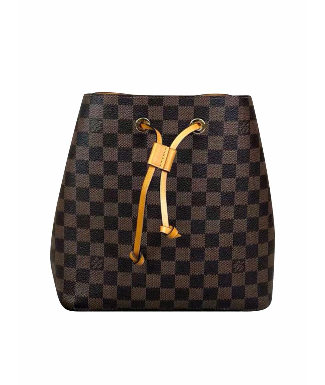 LOUIS VUITTON Коричневая кожаная сумка тоут, фото 7