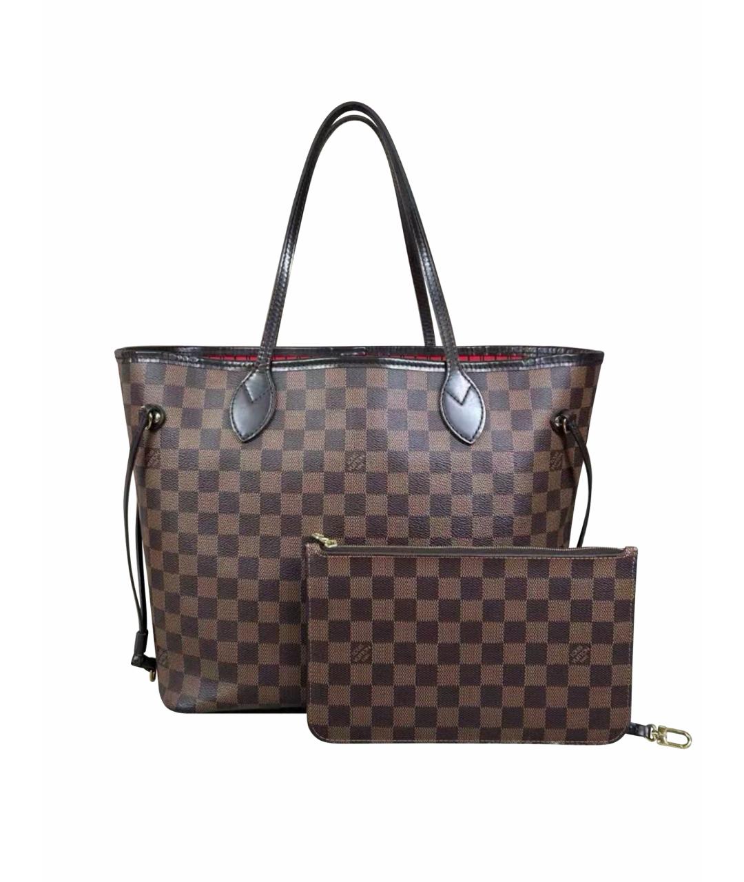 LOUIS VUITTON Коричневая сумка тоут из канвы, фото 1
