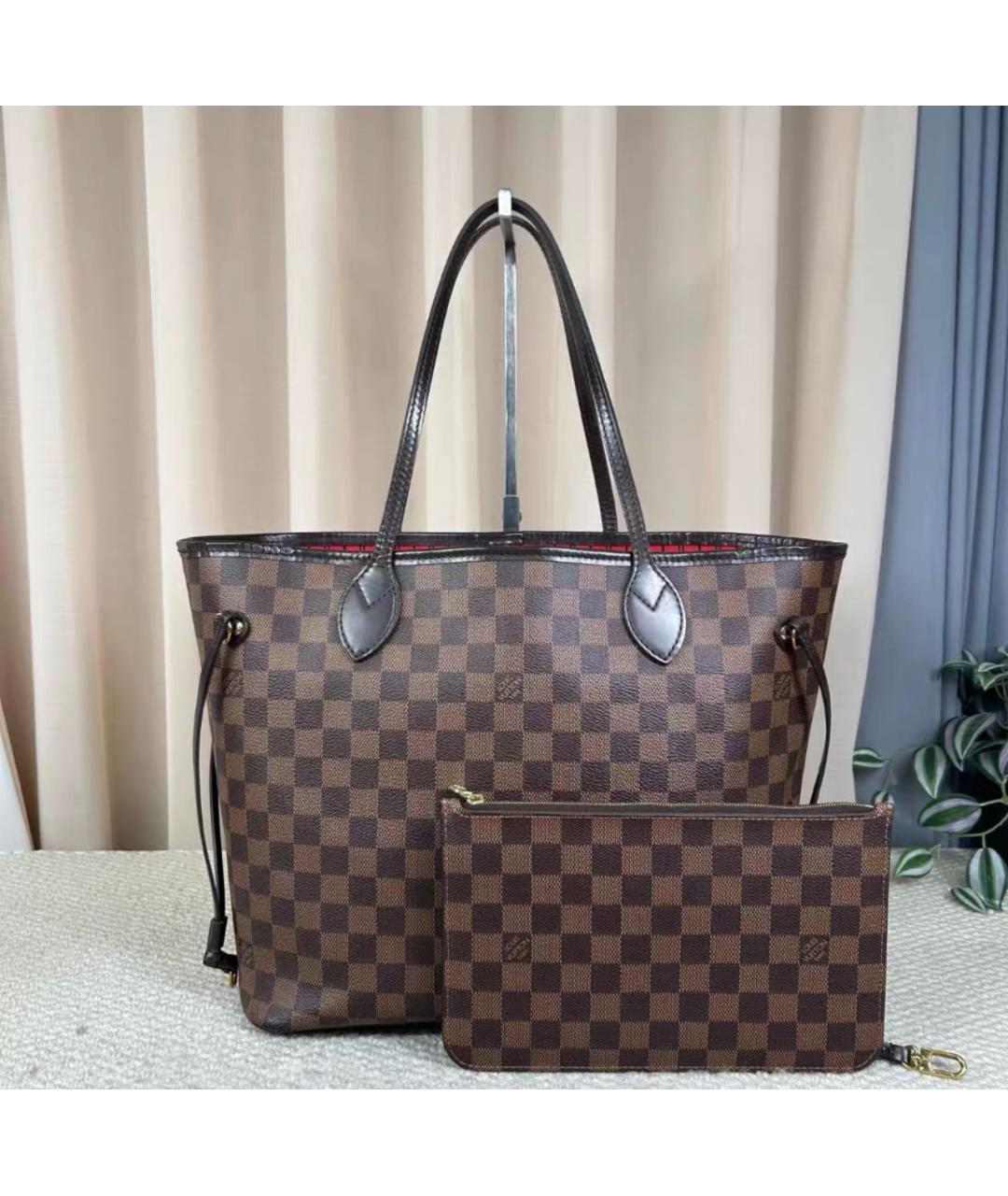 LOUIS VUITTON Коричневая сумка тоут из канвы, фото 7
