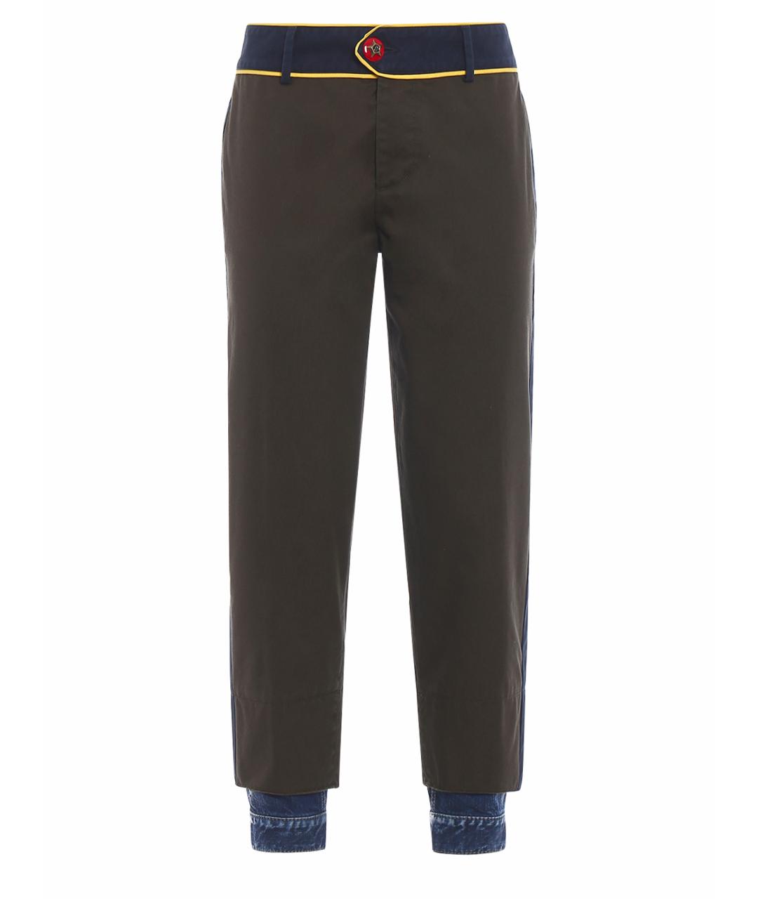 DSQUARED2 Зеленые хлопковые прямые брюки, фото 1