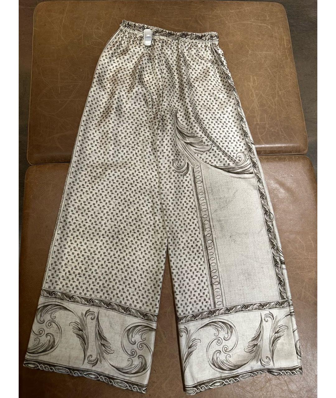 MAX MARA Бежевые шелковые брюки широкие, фото 2