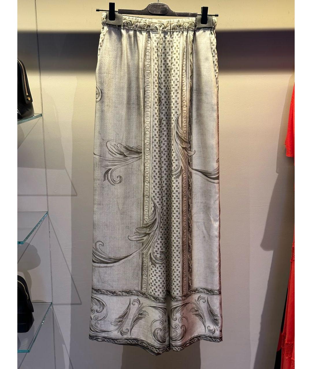 MAX MARA Бежевые шелковые брюки широкие, фото 5