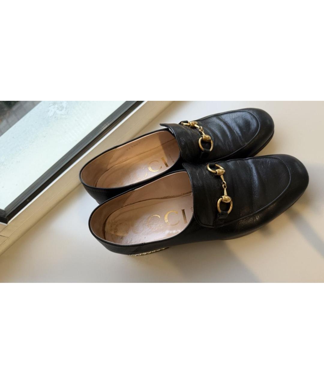 GUCCI Черные кожаные лоферы, фото 6