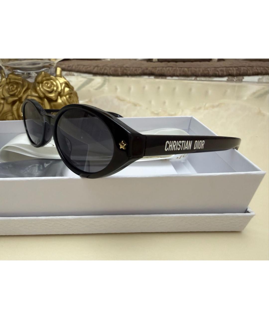 CHRISTIAN DIOR Черные пластиковые солнцезащитные очки, фото 2