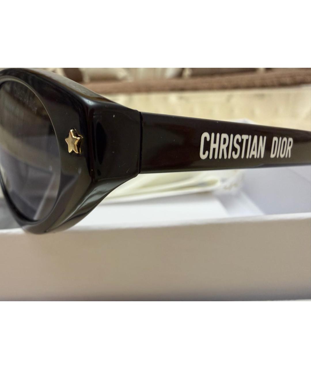 CHRISTIAN DIOR Черные пластиковые солнцезащитные очки, фото 3