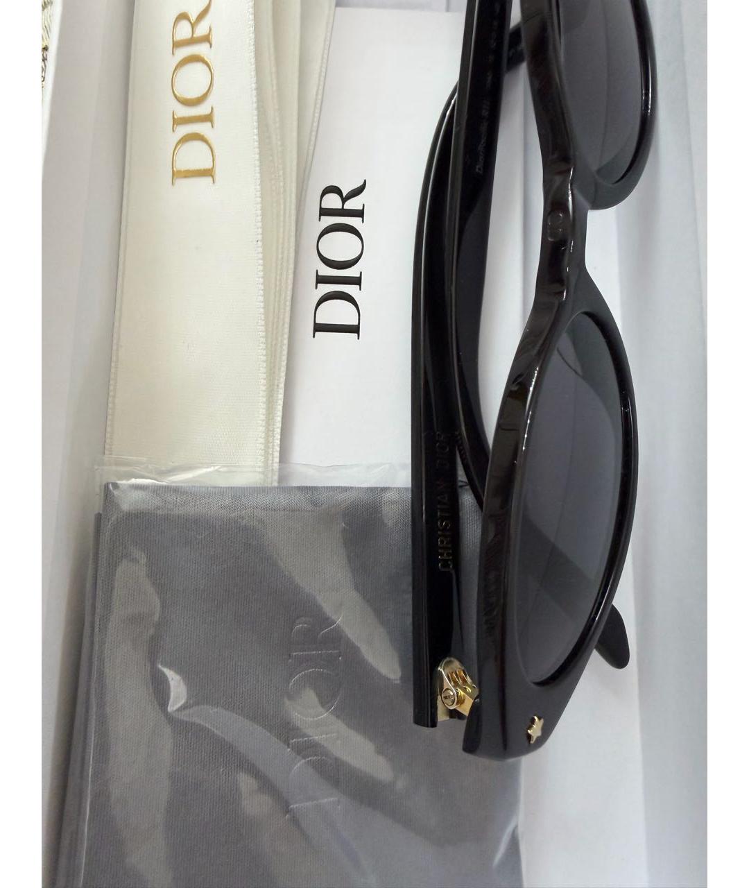 CHRISTIAN DIOR Черные пластиковые солнцезащитные очки, фото 5