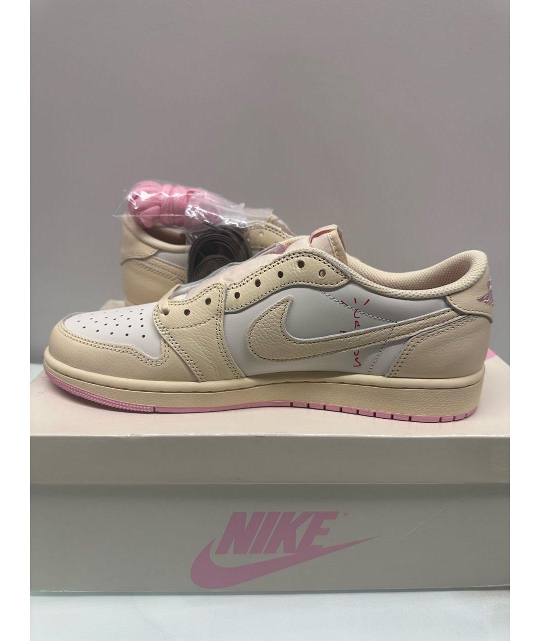 CACTUS JACK BY TRAVIS SCOTT Бежевые кожаные низкие кроссовки / кеды, фото 5