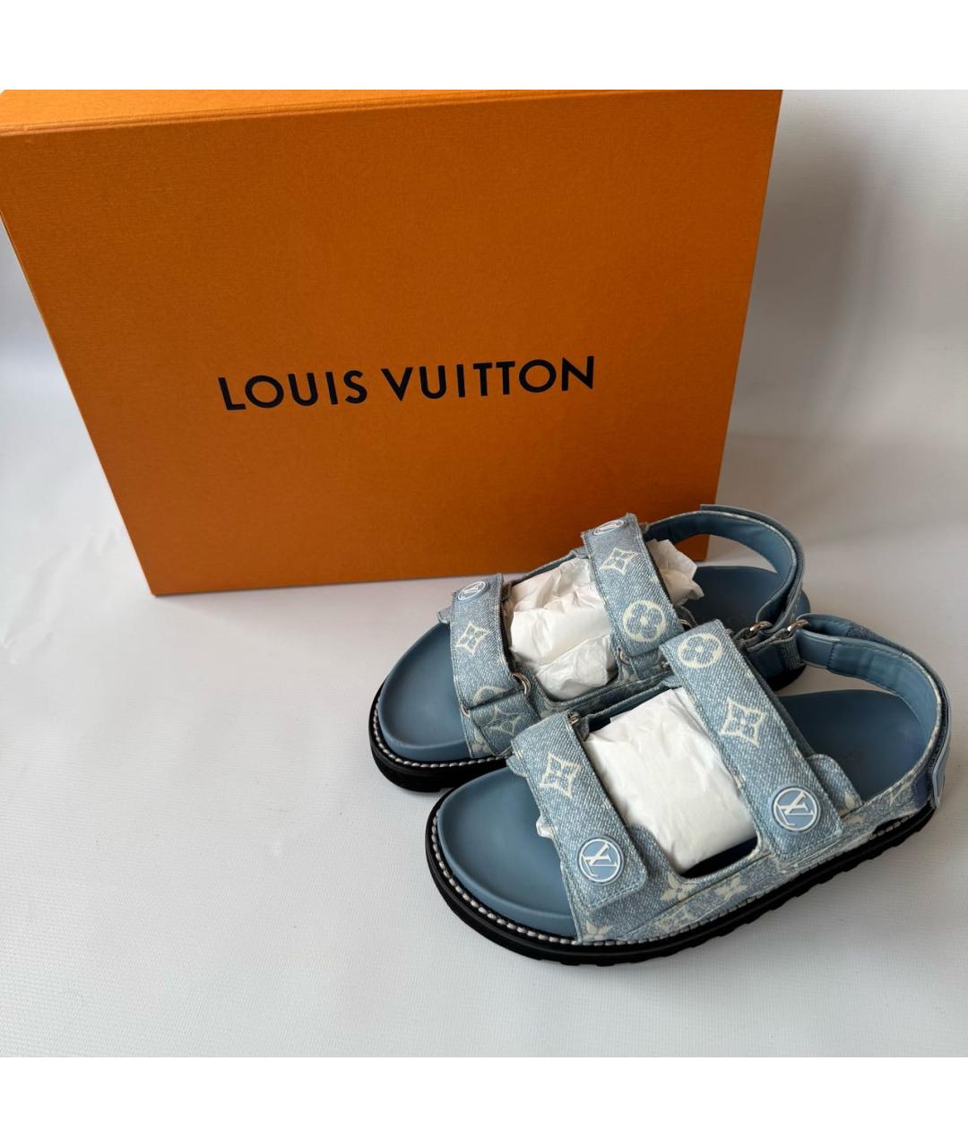 LOUIS VUITTON Голубые сандалии, фото 5