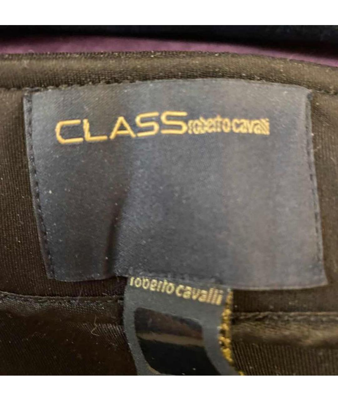 CAVALLI CLASS Черные полиэстеровые брюки узкие, фото 4