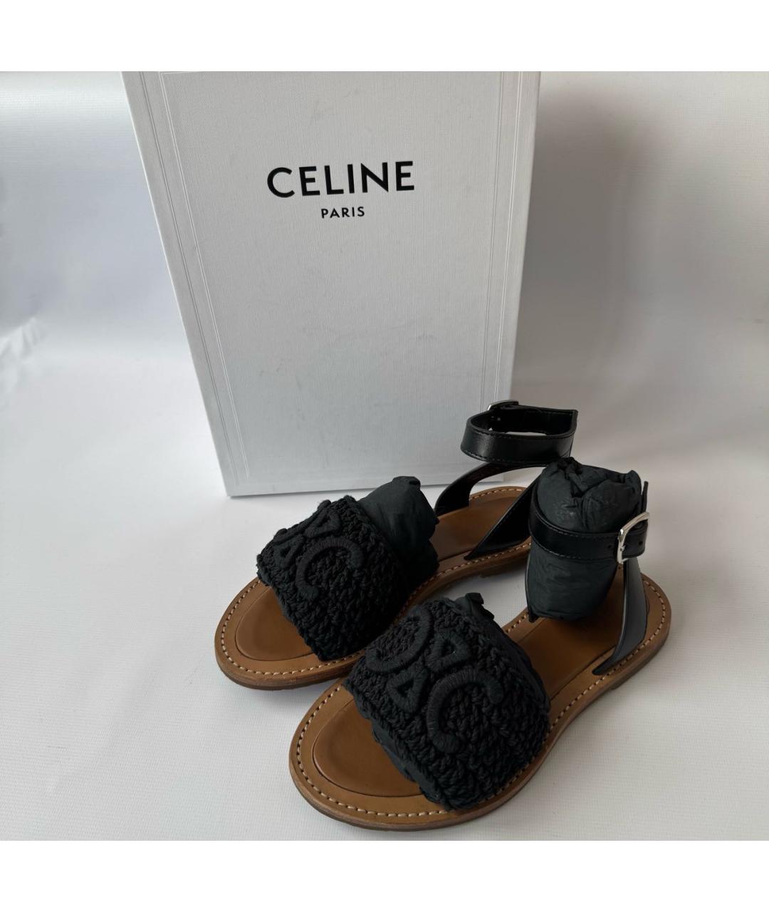 CELINE Черные сандалии, фото 5