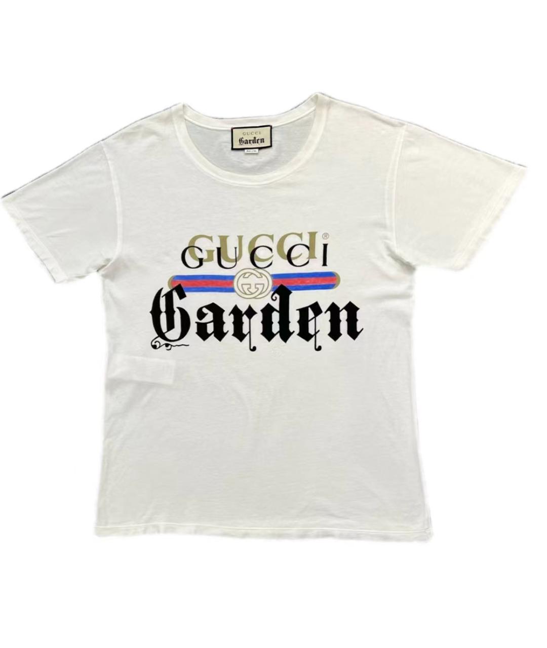 GUCCI Белая хлопковая футболка, фото 1