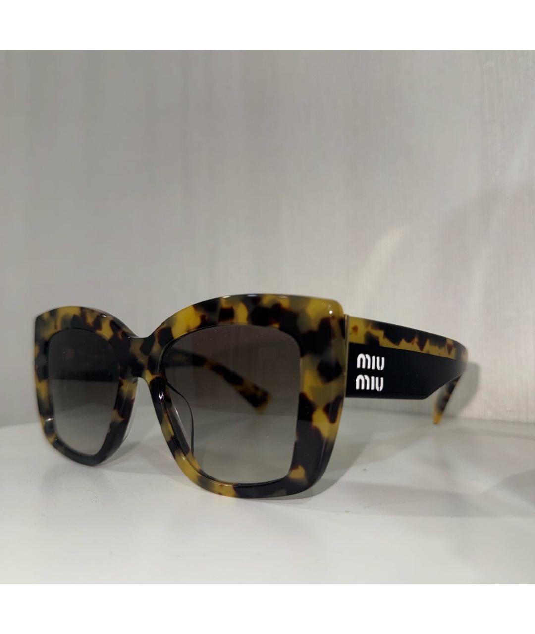 MIU MIU Черные пластиковые солнцезащитные очки, фото 5
