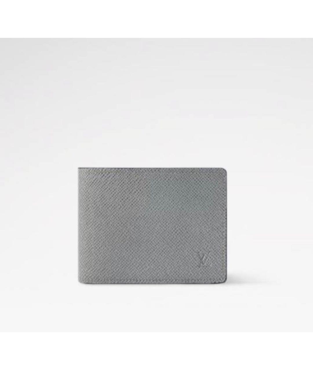 LOUIS VUITTON Серый кожаный кошелек, фото 5