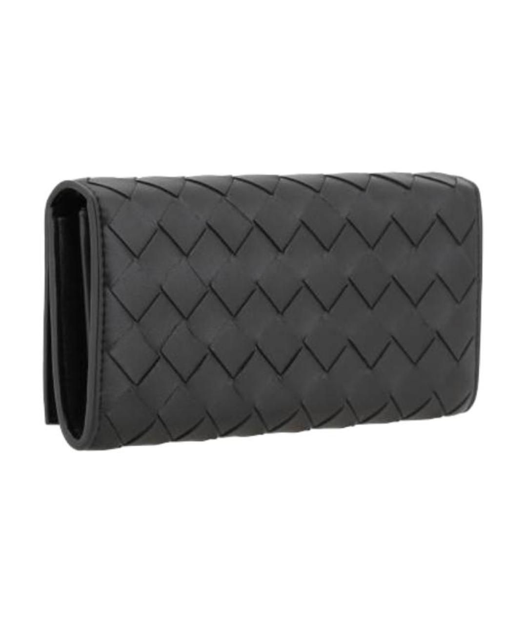 BOTTEGA VENETA Черный кожаный кошелек, фото 2