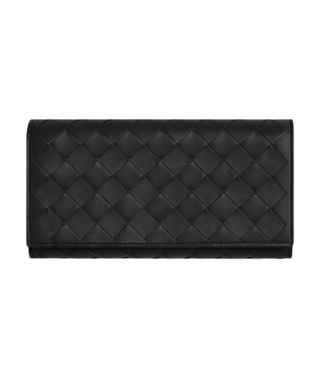 BOTTEGA VENETA Черный кожаный кошелек, фото 1