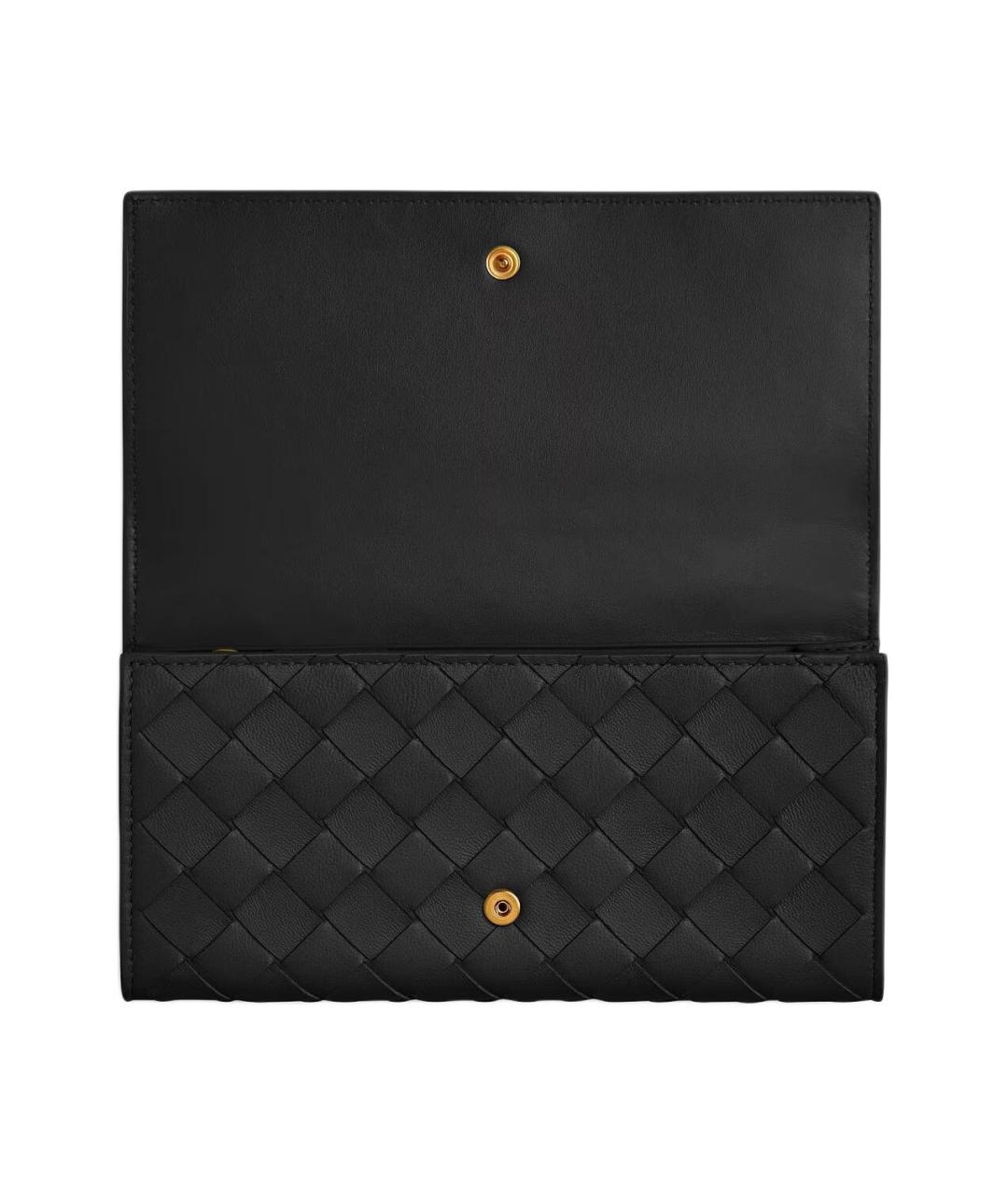 BOTTEGA VENETA Черный кожаный кошелек, фото 4