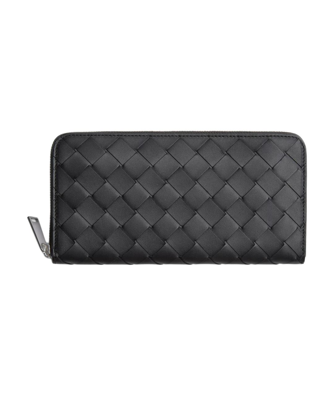 BOTTEGA VENETA Черный кожаный кошелек, фото 1