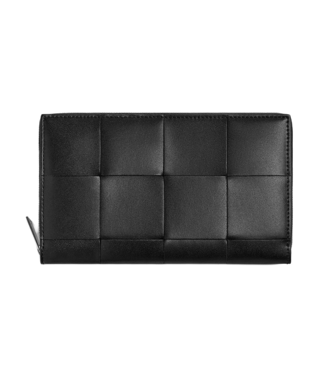 BOTTEGA VENETA Черный кожаный кошелек, фото 1
