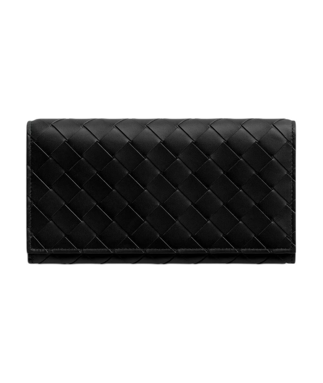 BOTTEGA VENETA Черный кожаный кошелек, фото 1