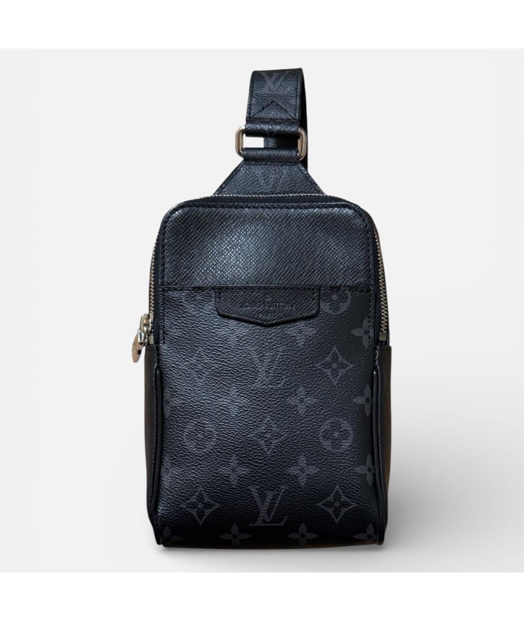 LOUIS VUITTON Черная сумка на плечо из канвы, фото 9
