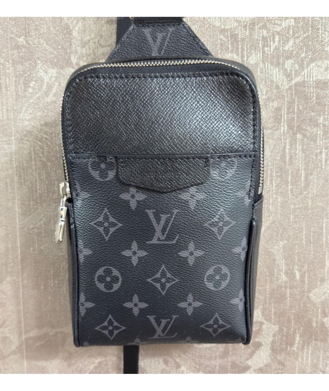 LOUIS VUITTON Черная сумка на плечо из канвы, фото 2