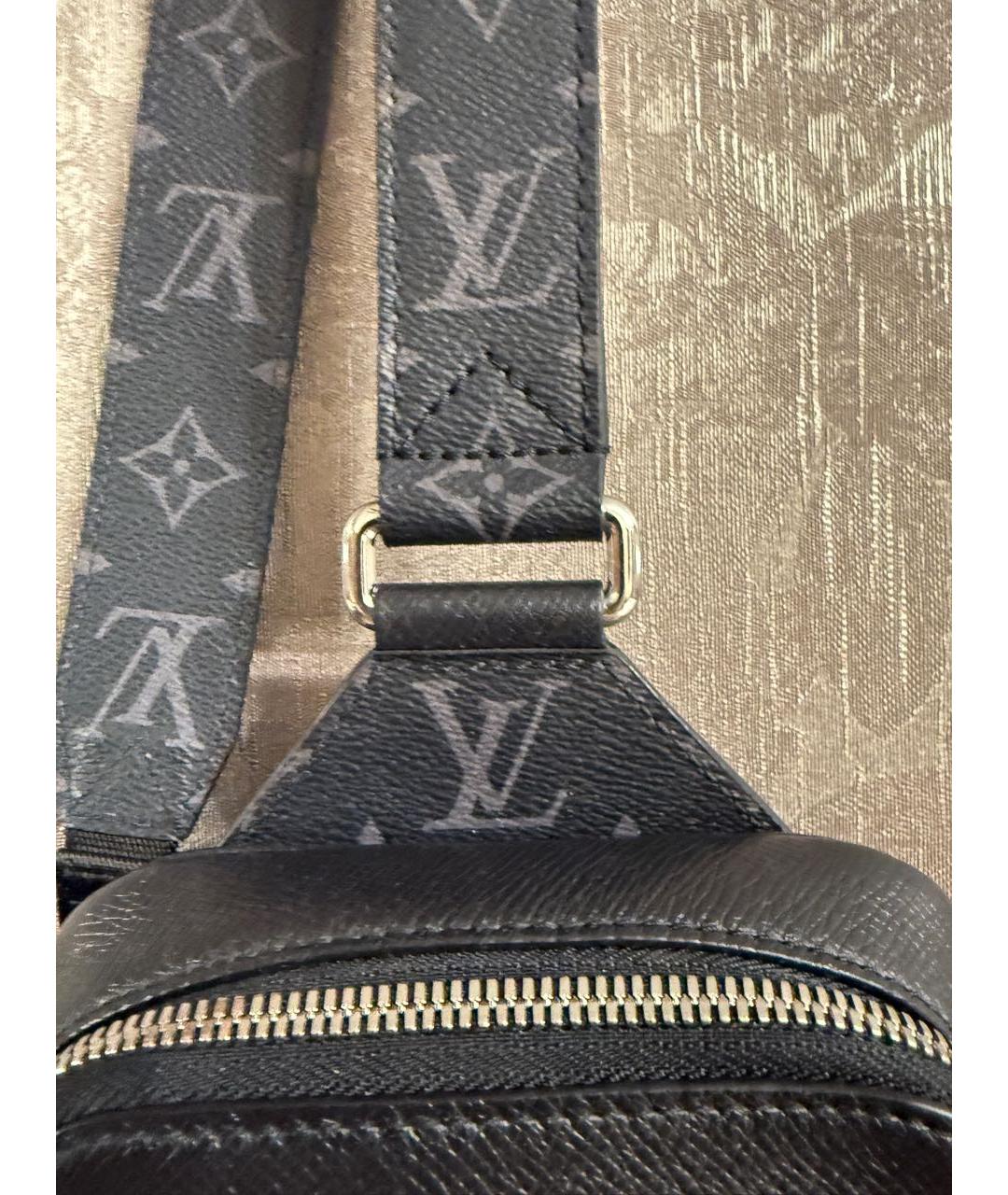 LOUIS VUITTON Черная сумка на плечо из канвы, фото 5