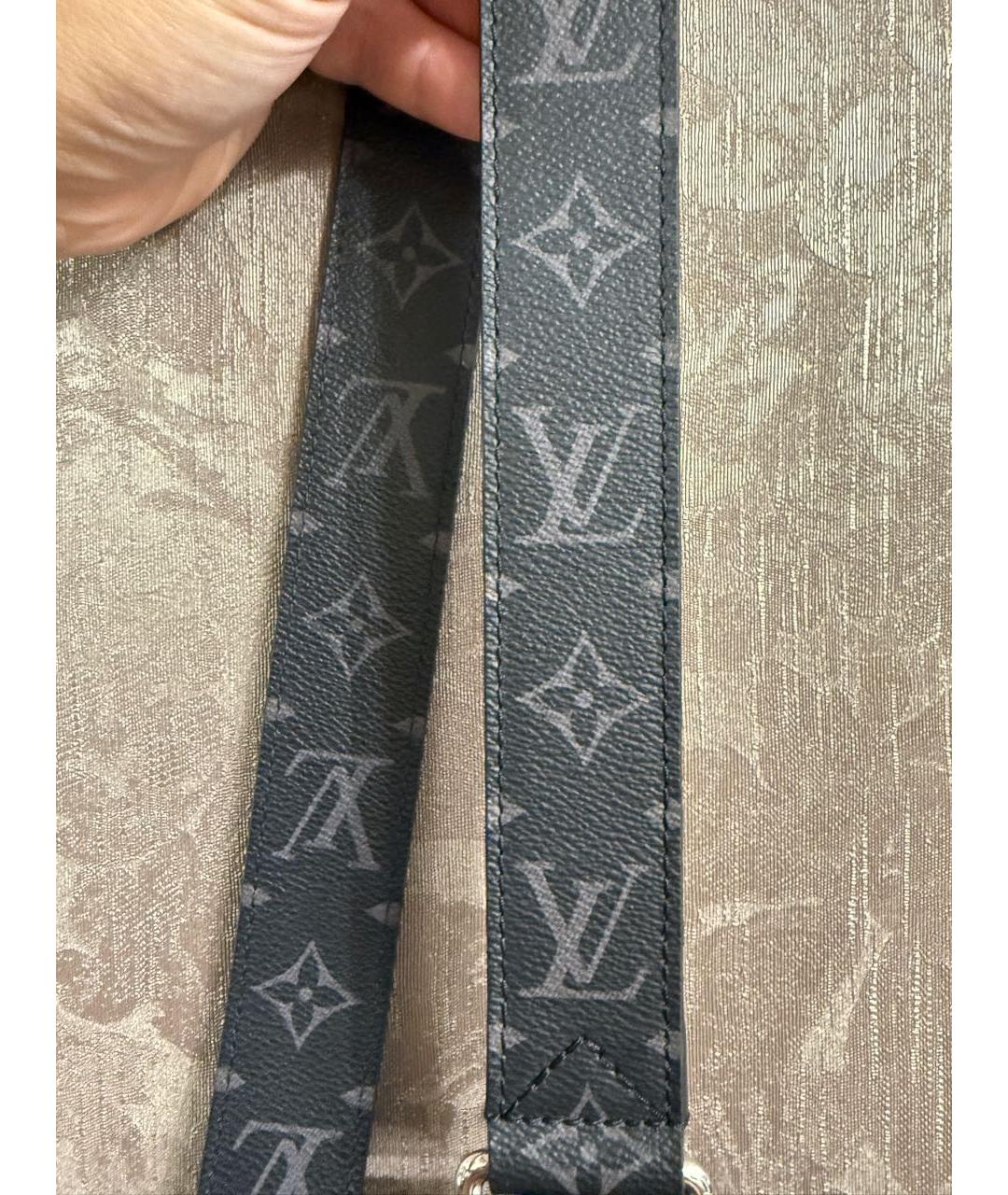 LOUIS VUITTON Черная сумка на плечо из канвы, фото 6