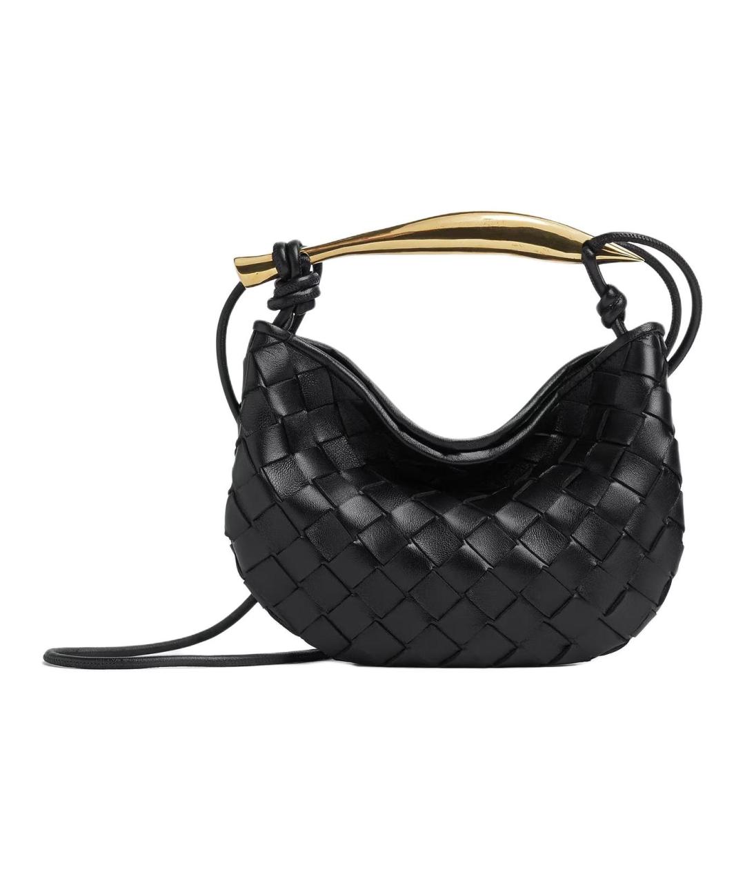 BOTTEGA VENETA Черная кожаная сумка с короткими ручками, фото 1