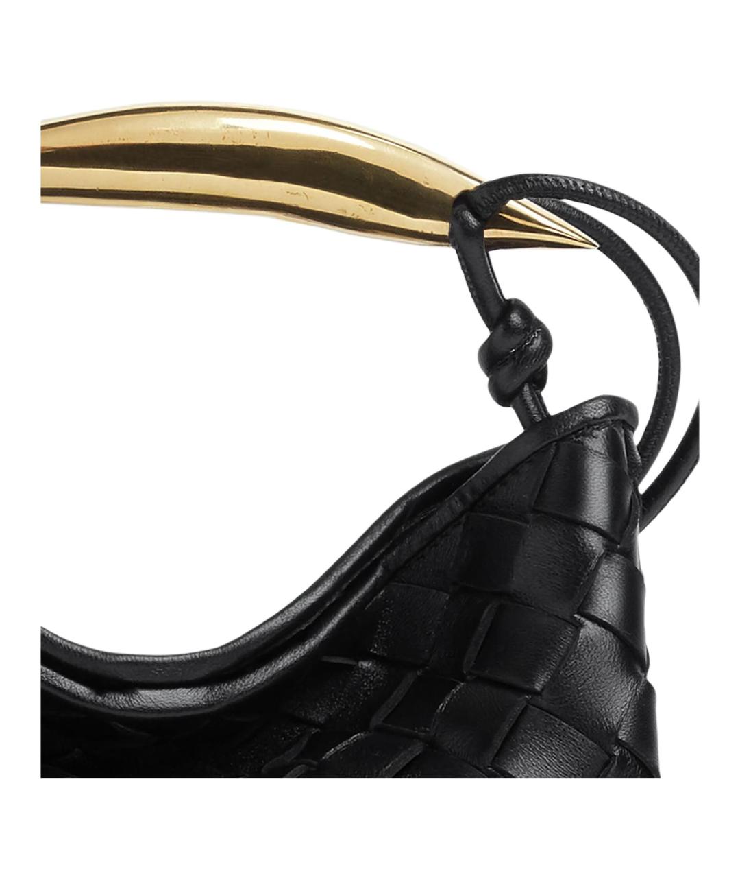 BOTTEGA VENETA Черная кожаная сумка с короткими ручками, фото 4