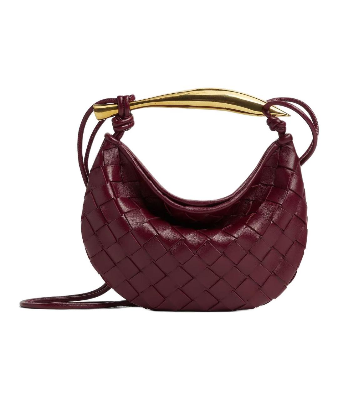 BOTTEGA VENETA Бордовая кожаная сумка с короткими ручками, фото 1