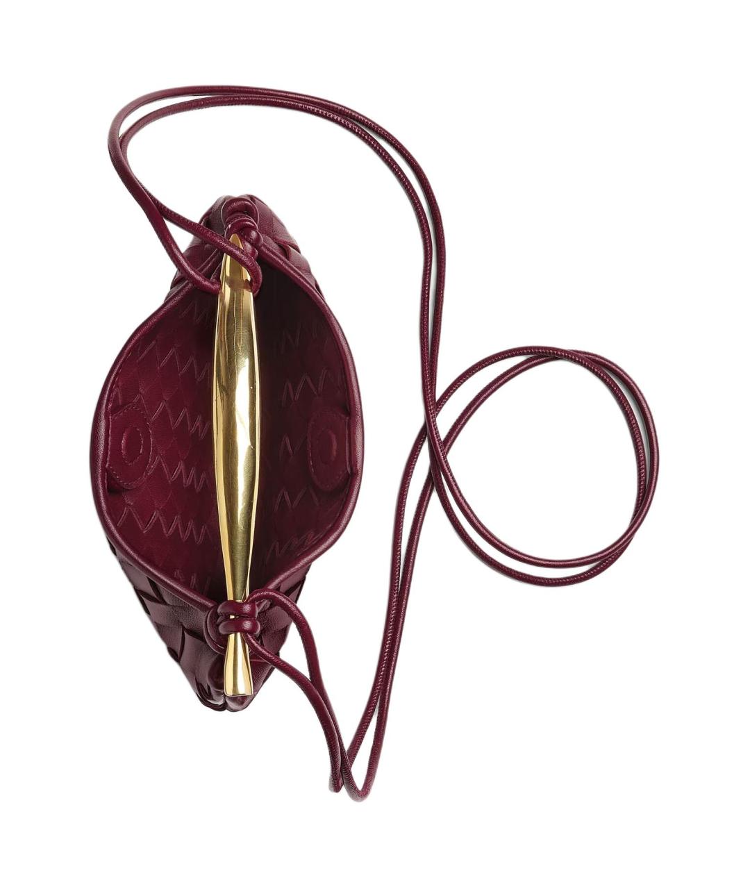 BOTTEGA VENETA Бордовая кожаная сумка с короткими ручками, фото 4