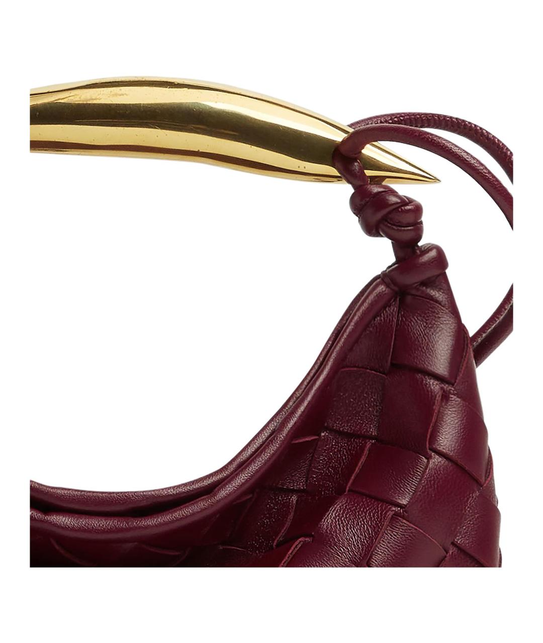 BOTTEGA VENETA Бордовая кожаная сумка с короткими ручками, фото 5