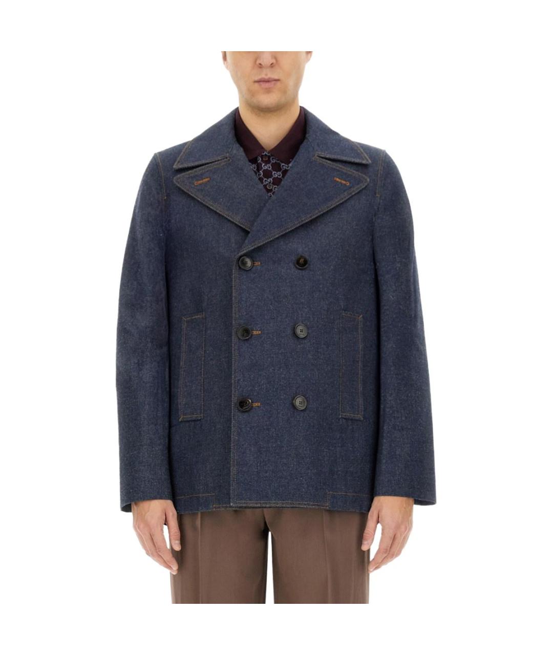 GUCCI Синее деним пальто, фото 3