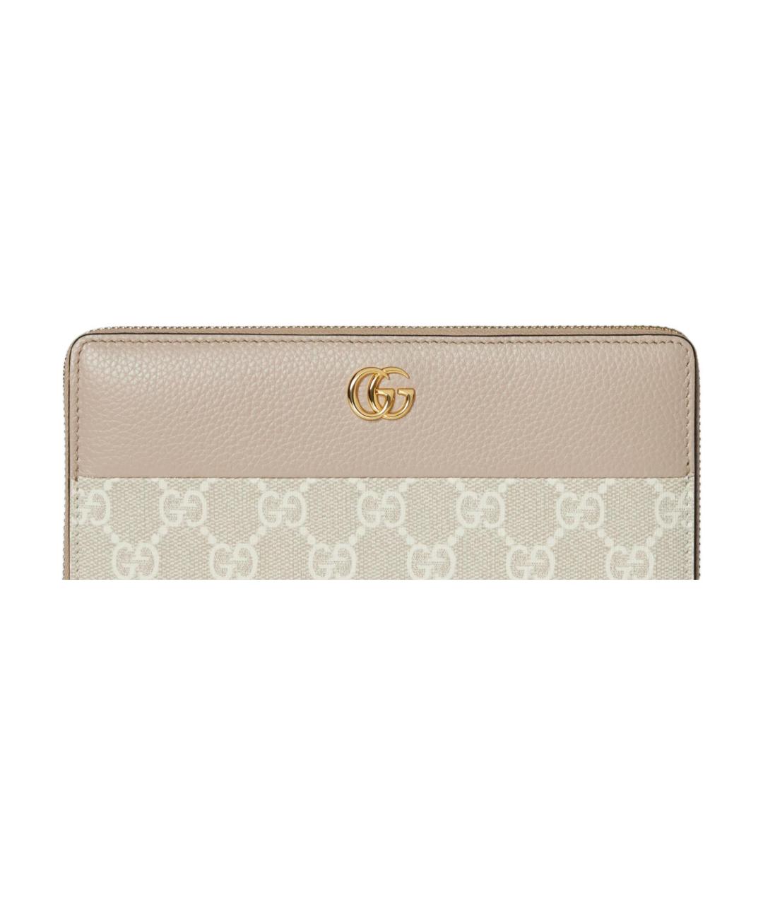 GUCCI Бежевый кожаный кошелек, фото 5