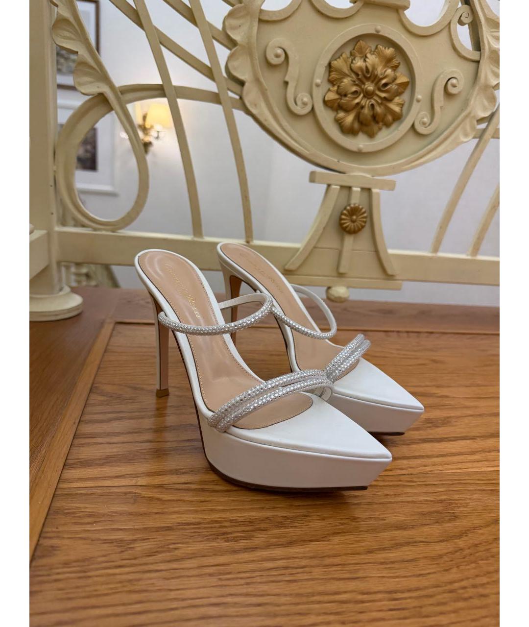 GIANVITO ROSSI Белые кожаные босоножки, фото 5