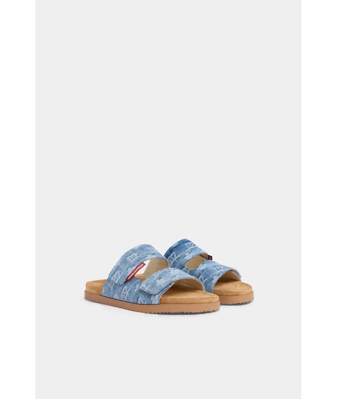 DSQUARED2 Синие текстильные сандалии, фото 4