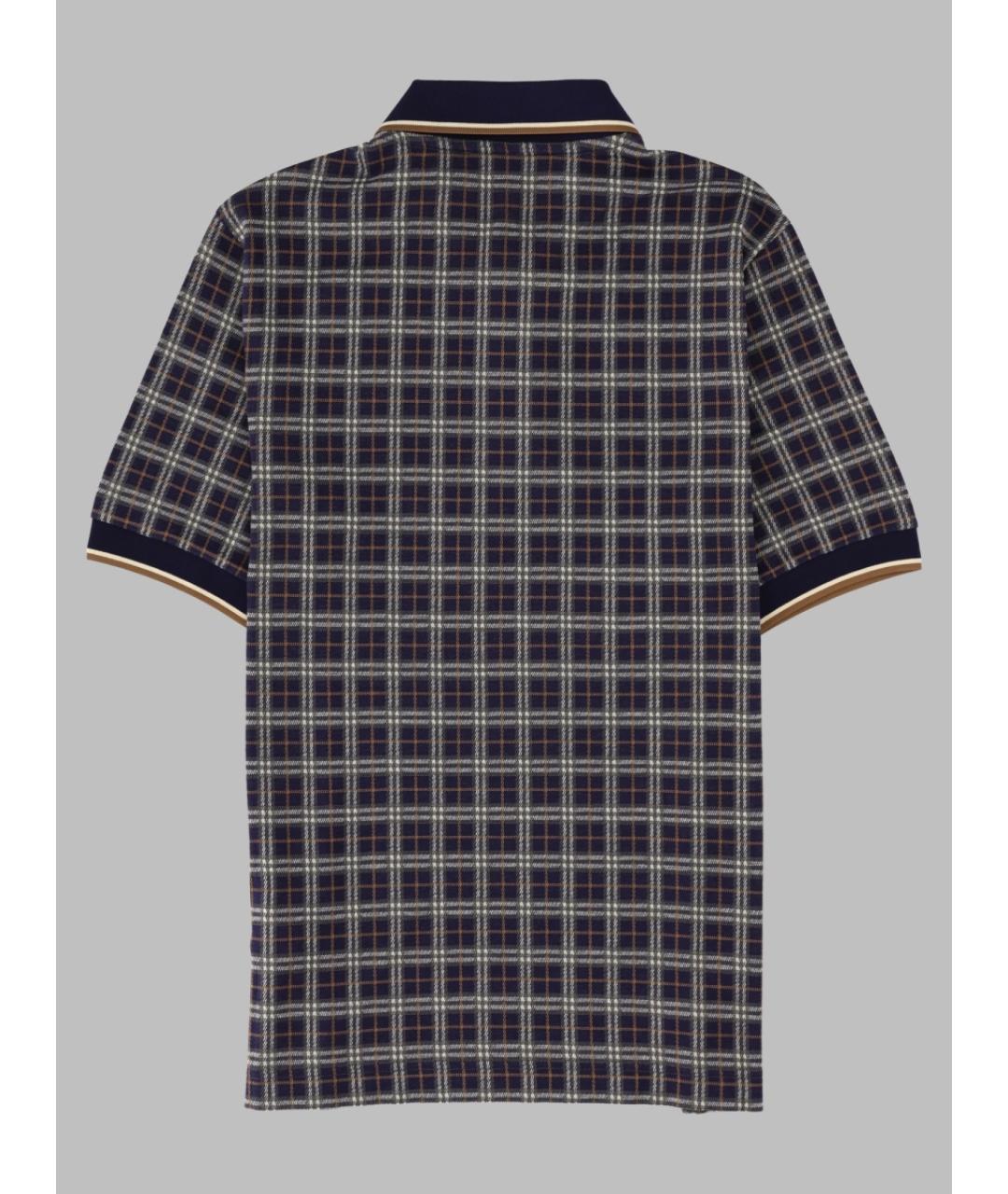 BURBERRY Темно-синее вискозное поло с коротким рукавом, фото 2