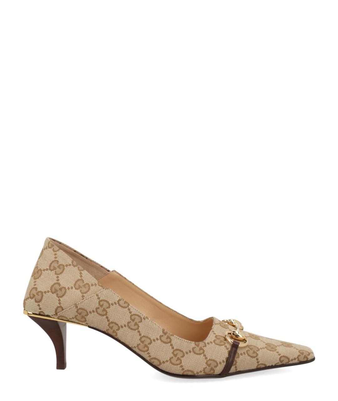 GUCCI Бежевые текстильные туфли, фото 1