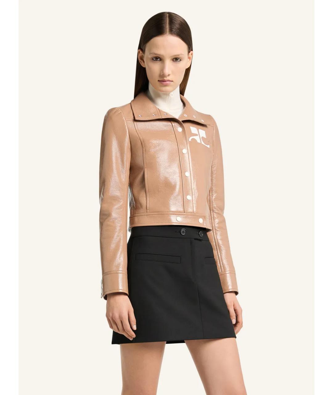 COURREGES Бежевая хлопковая куртка, фото 3