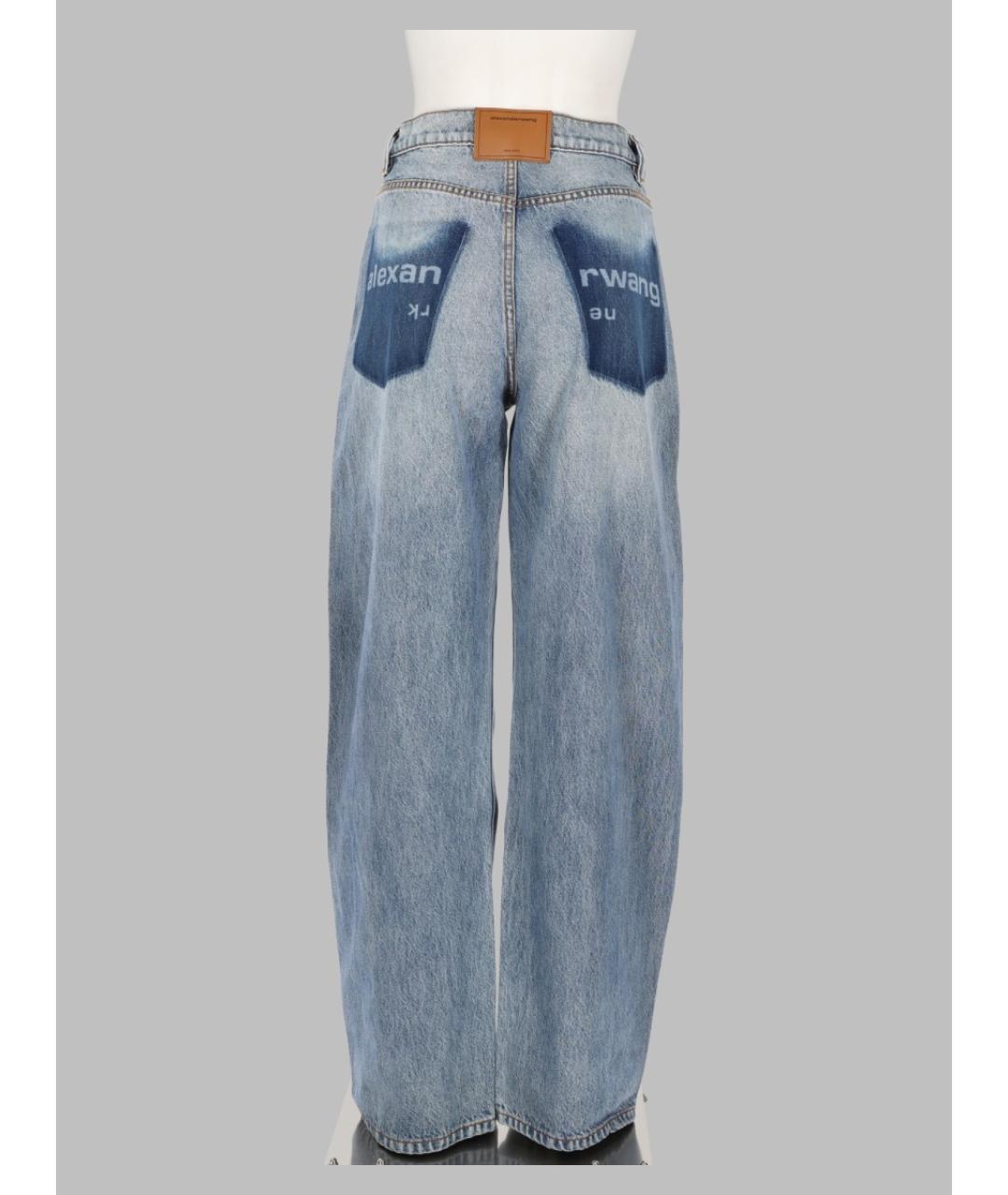 ALEXANDER WANG Голубые хлопковые прямые джинсы, фото 2
