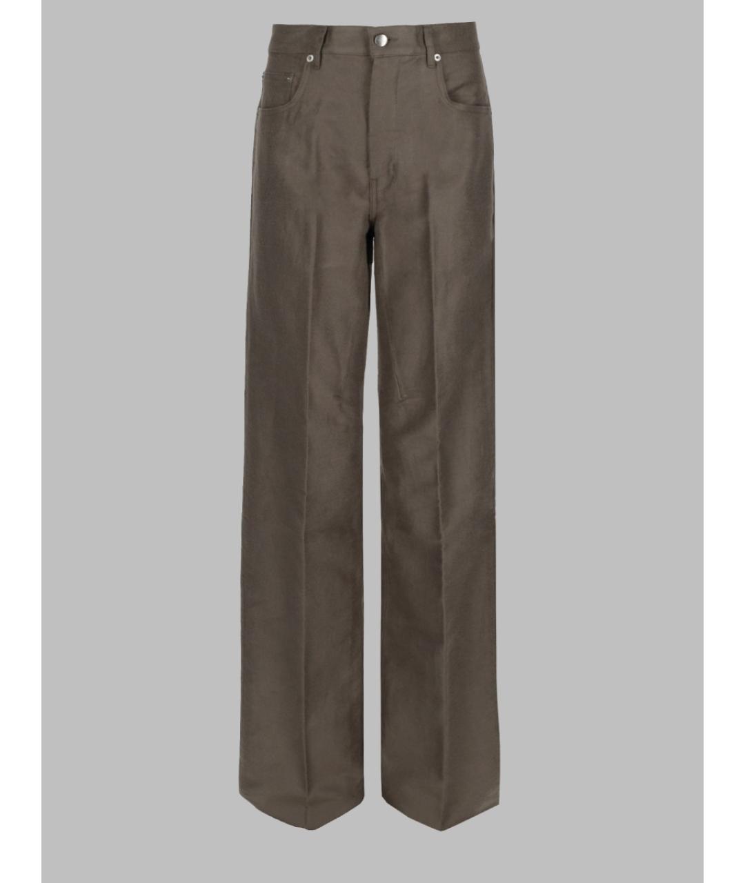 RICK OWENS Серые прямые брюки, фото 3