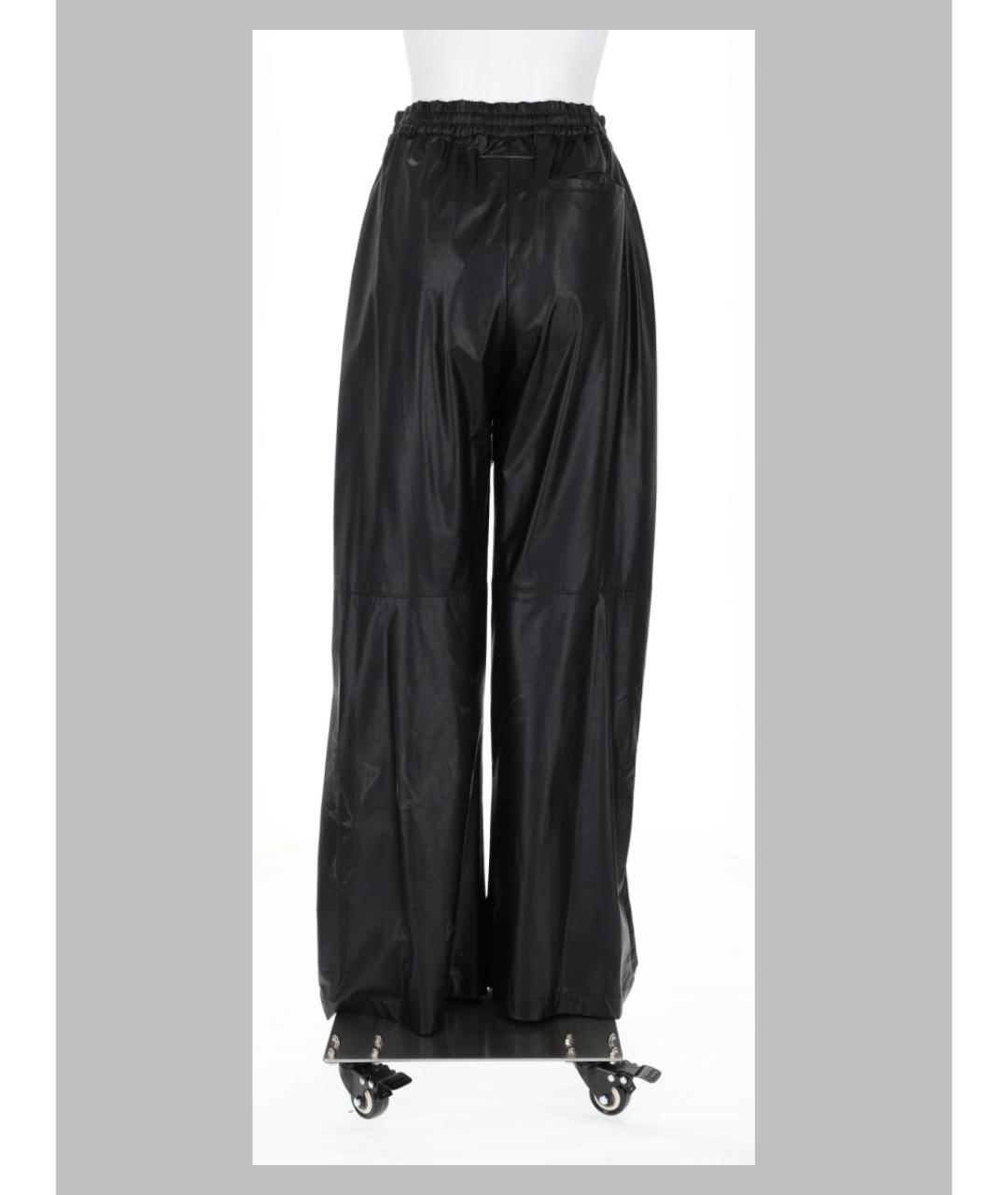 MM6 MAISON MARGIELA Черные вискозные брюки широкие, фото 2