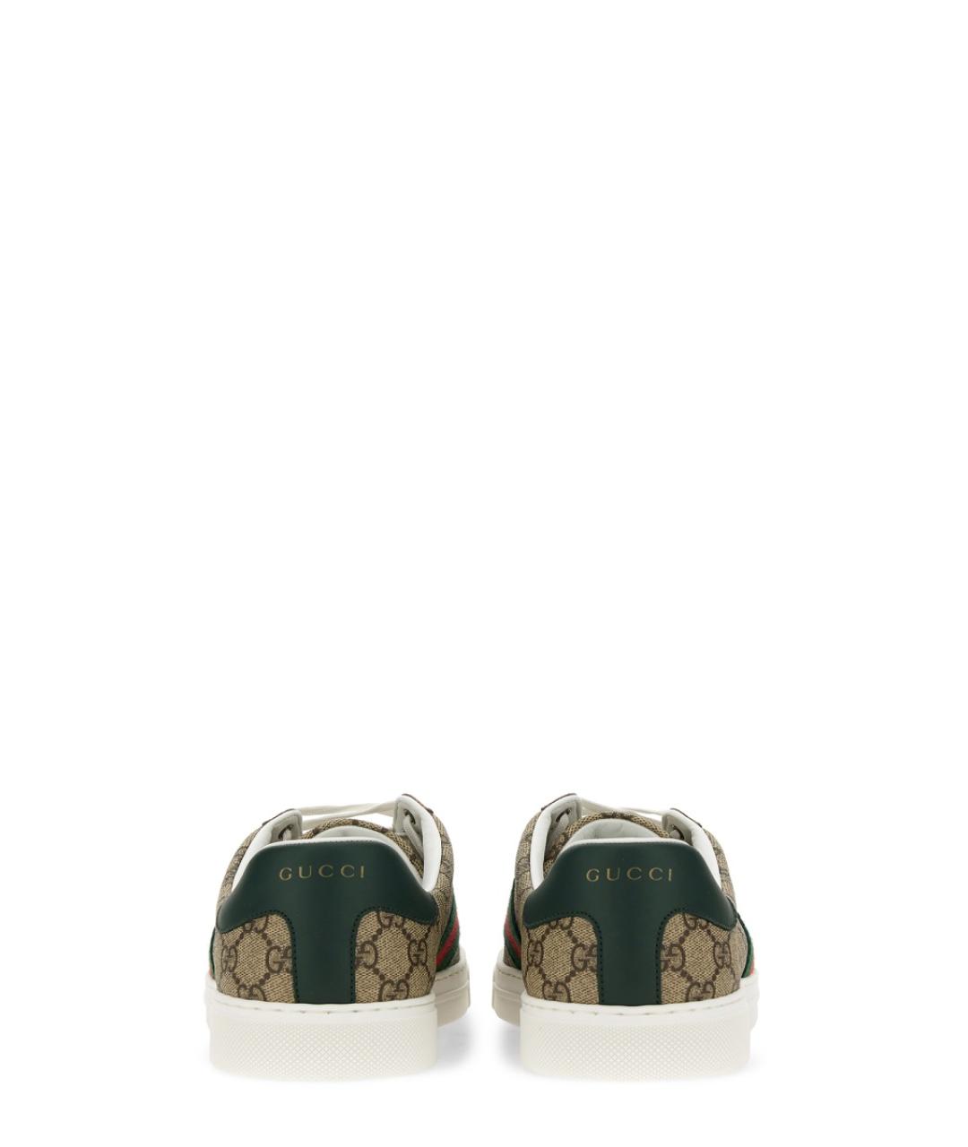 GUCCI Бежевые синтетические низкие кроссовки / кеды, фото 5
