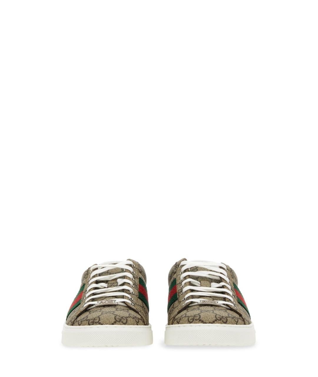 GUCCI Бежевые синтетические низкие кроссовки / кеды, фото 6