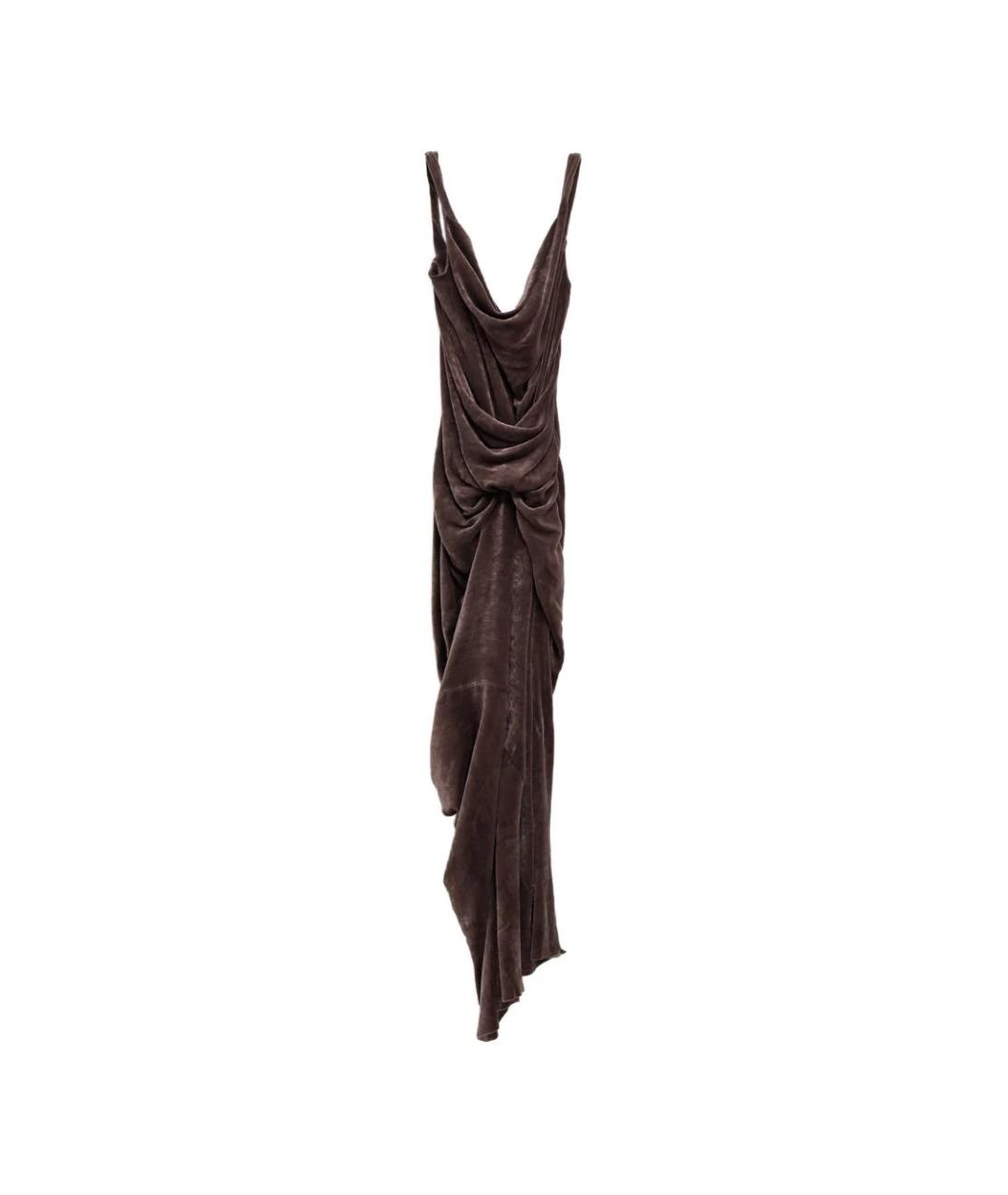 RICK OWENS Антрацитовое вискозное вечернее платье, фото 1