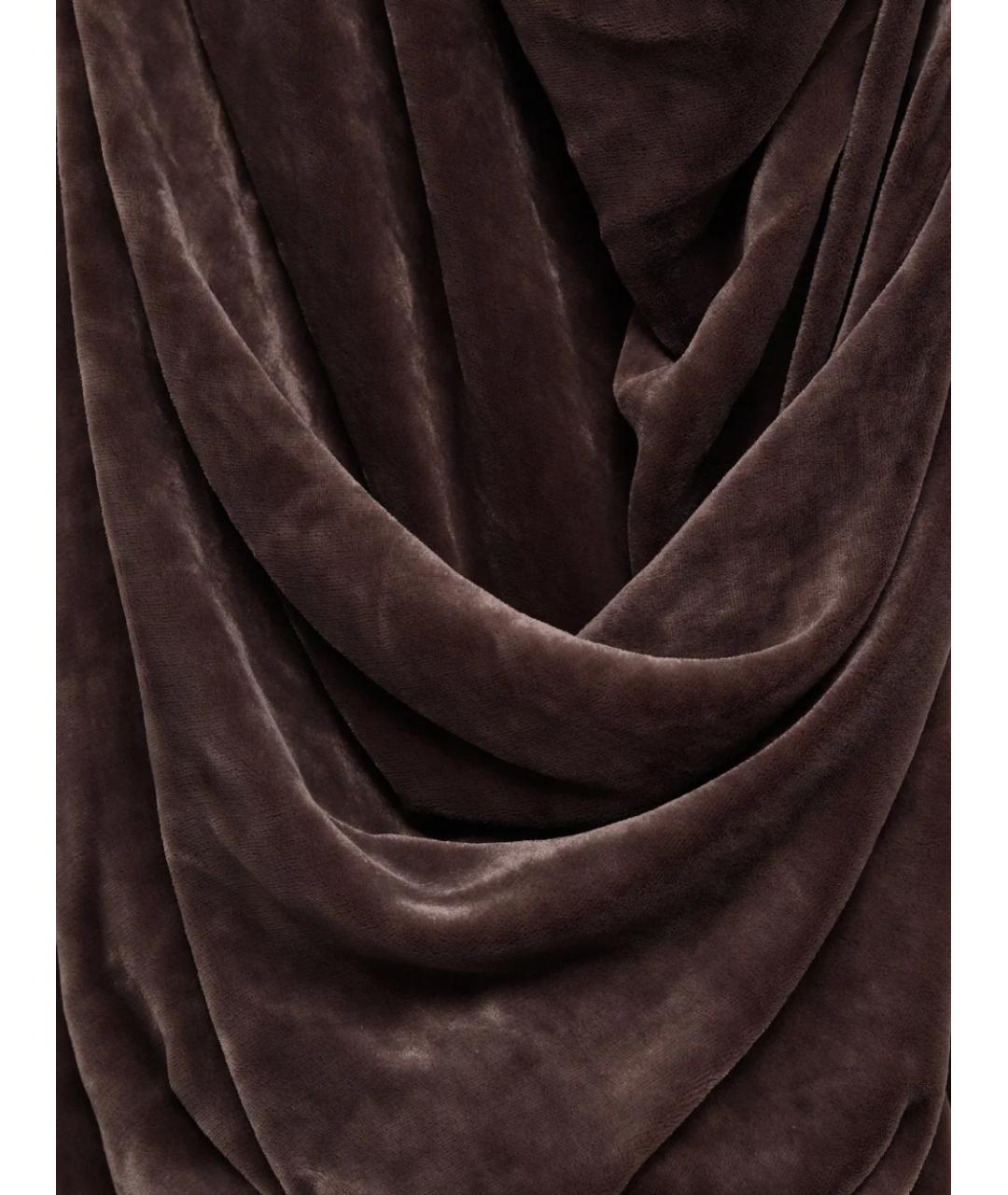 RICK OWENS Антрацитовое вискозное вечернее платье, фото 3