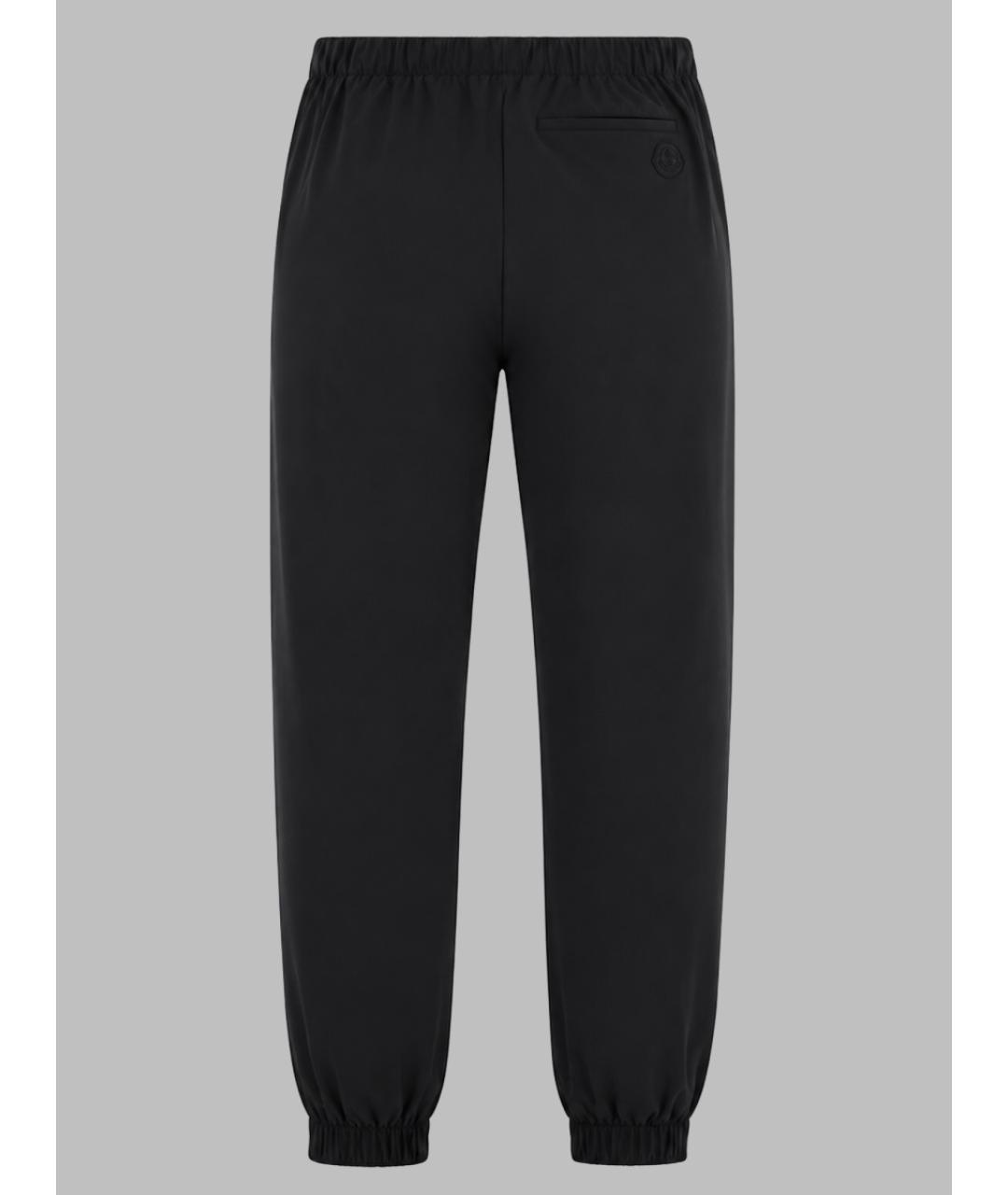 MONCLER Черные хлопко-эластановые повседневные брюки, фото 2